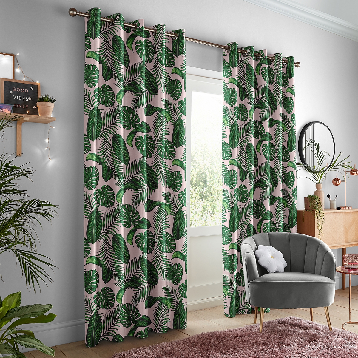 Product photograph of Skinny Dip Dominica Pink Curtain from Choice Furniture Superstore.